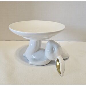 Bunny Rabbit White Ceramic Table Stand Decor